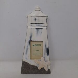 Midwest Of Cannon Falls Lighthouse Shaped Picture Frame Beachy Ocean Sand Star